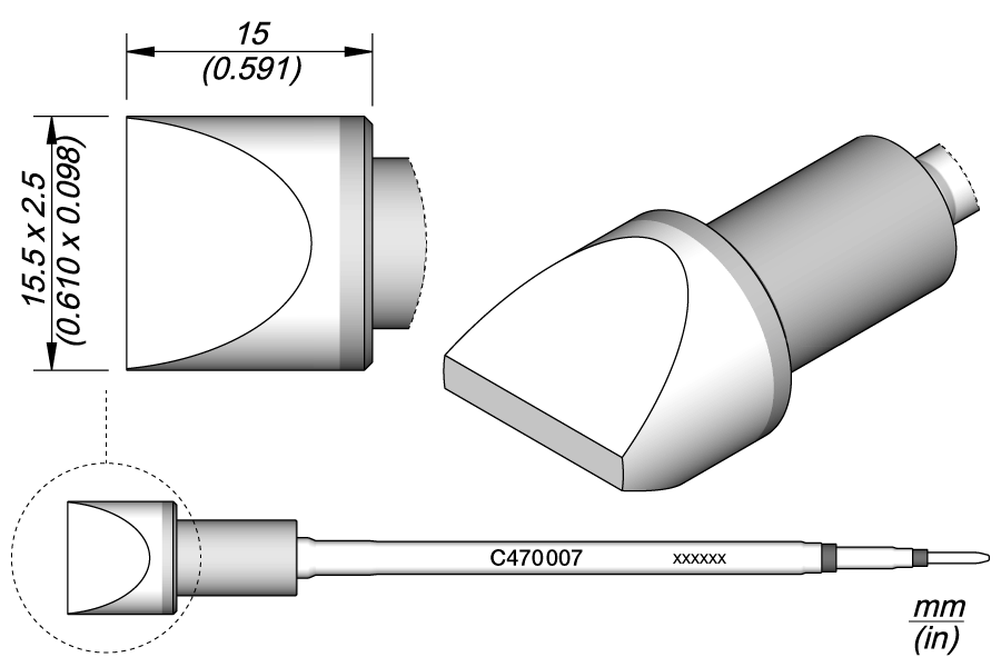 C470007 - Chisel Cartridge 15.5 x 2.5